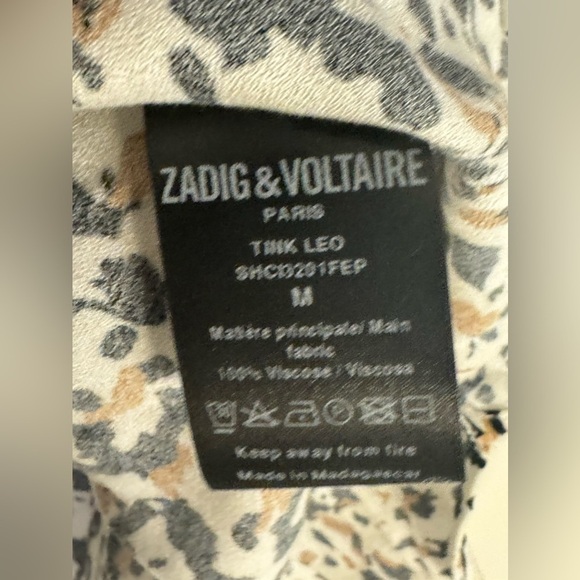 Zadig & Voltaire Tink leopard Blouse top size MEDIUM - Picture 5 of 6